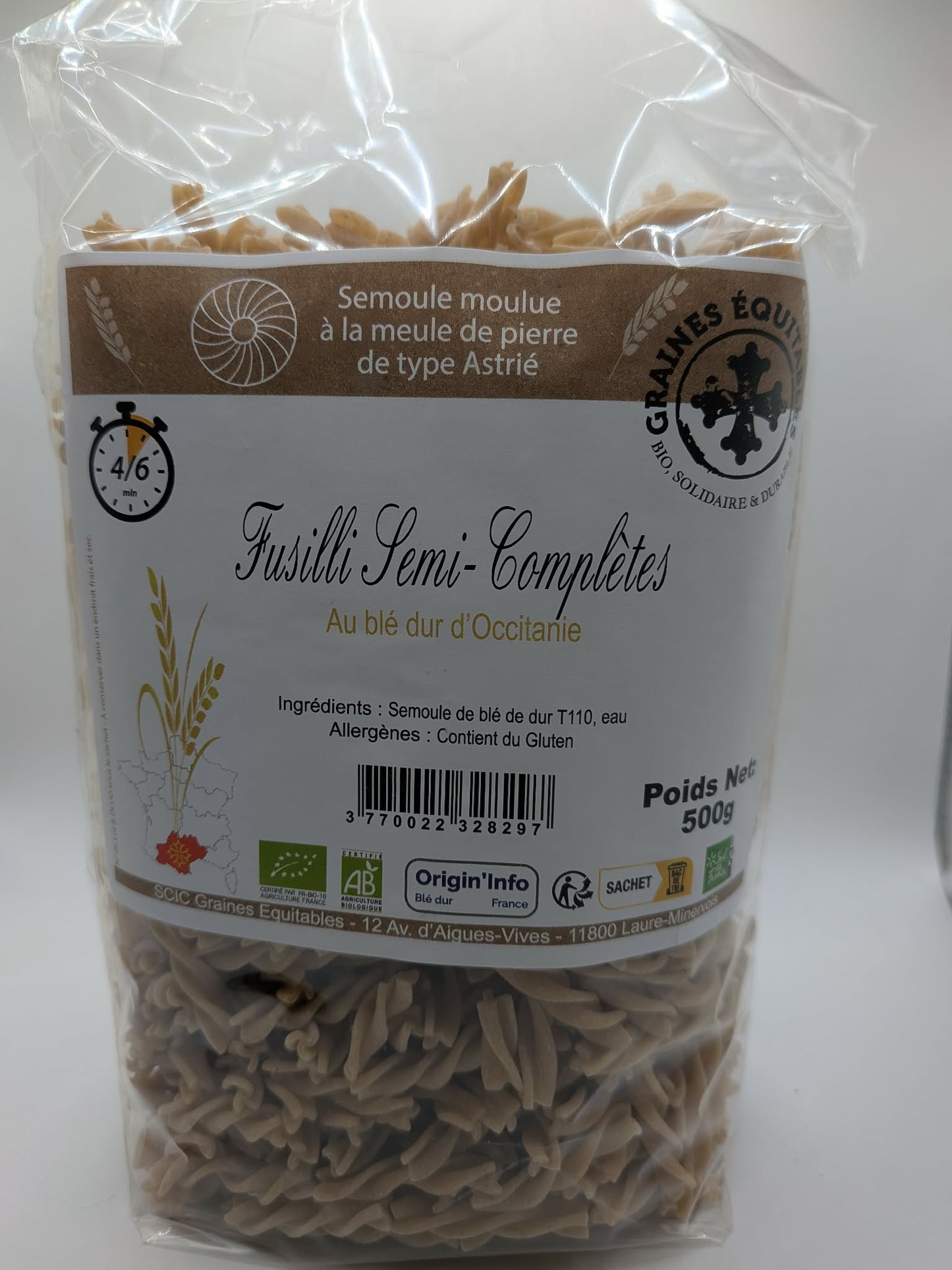 FUSILLI SEMI COMPLETE DE BLÉ ANCIEN - SACHET 500G