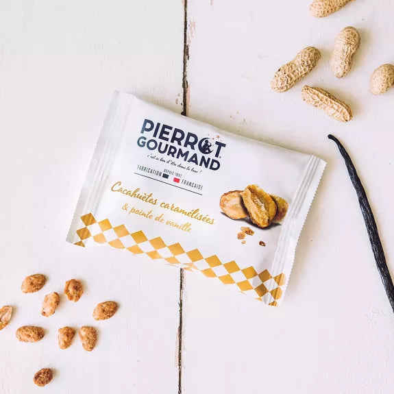SACHET CACAHUETES CARAMÉLISÉES ET POINTE DE VANILLE - 45g - VEGAN