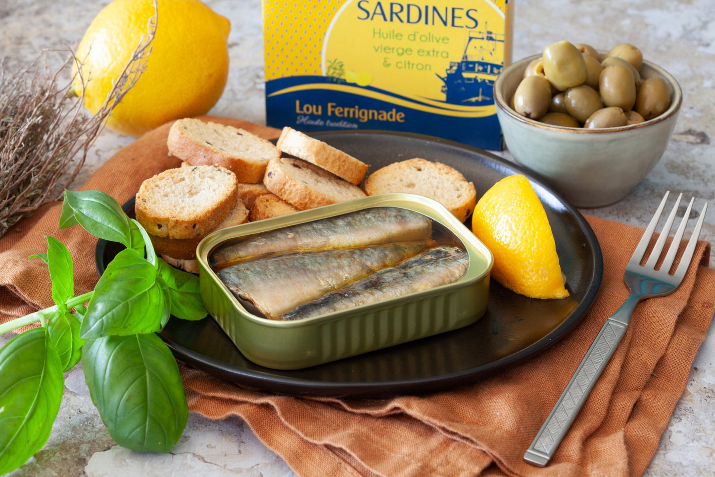SARDINES HUILE D'OLIVE VIERGE EXTRA ET CITRON - 115g