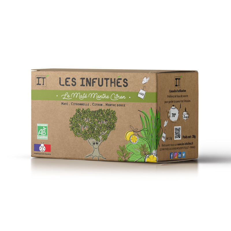 MATÉ MENTHE CITRON - 20 SACHETS INDIVIDUELS