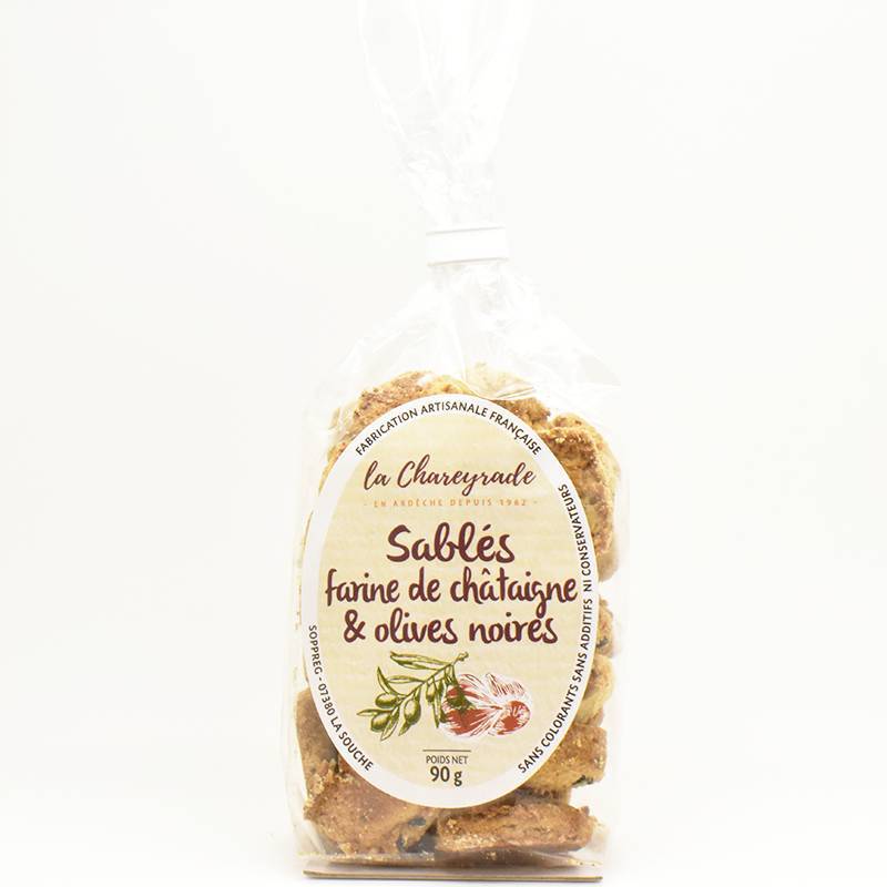 BISCUITS APÉRITIFS CHATAIGNE ET OLIVE NOIR - 90g