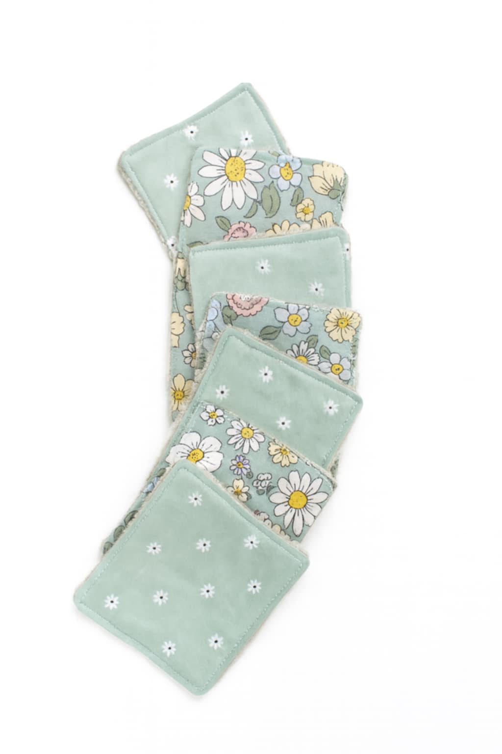 Lingettes lavables en bambou – Lot de 7 – Fait main