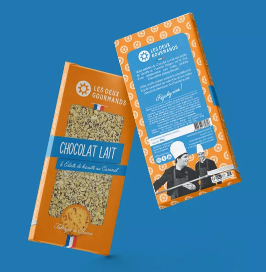 TABLETTE CHOCOLAT AU LAIT ET ECLATS DE BISCUITS CARAMEL - 90g