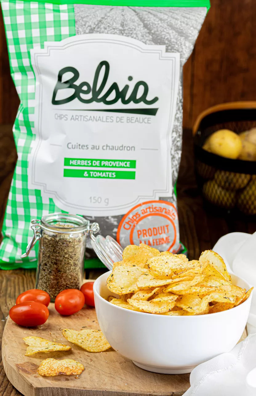 CHIPS ARTISANALES AUX HERBES DE PROVENCE ET TOMATES 150G