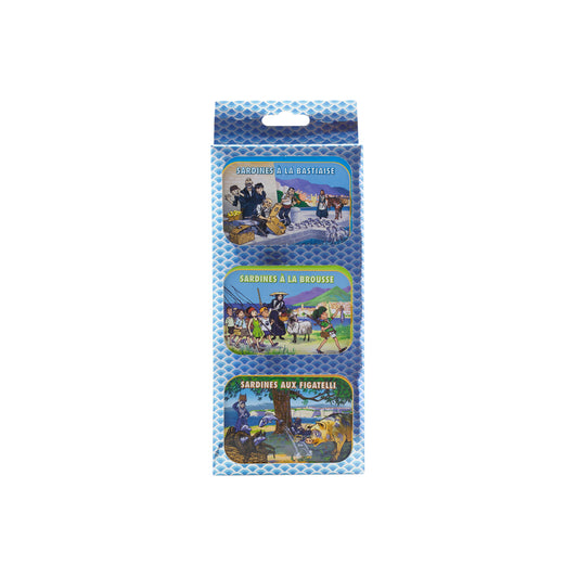COFFRET CORSE 3 BOITES SARDINES - 345g