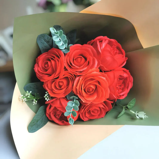 BOUQUET DIVINE ROSES ET PIVOINES DE SAVON