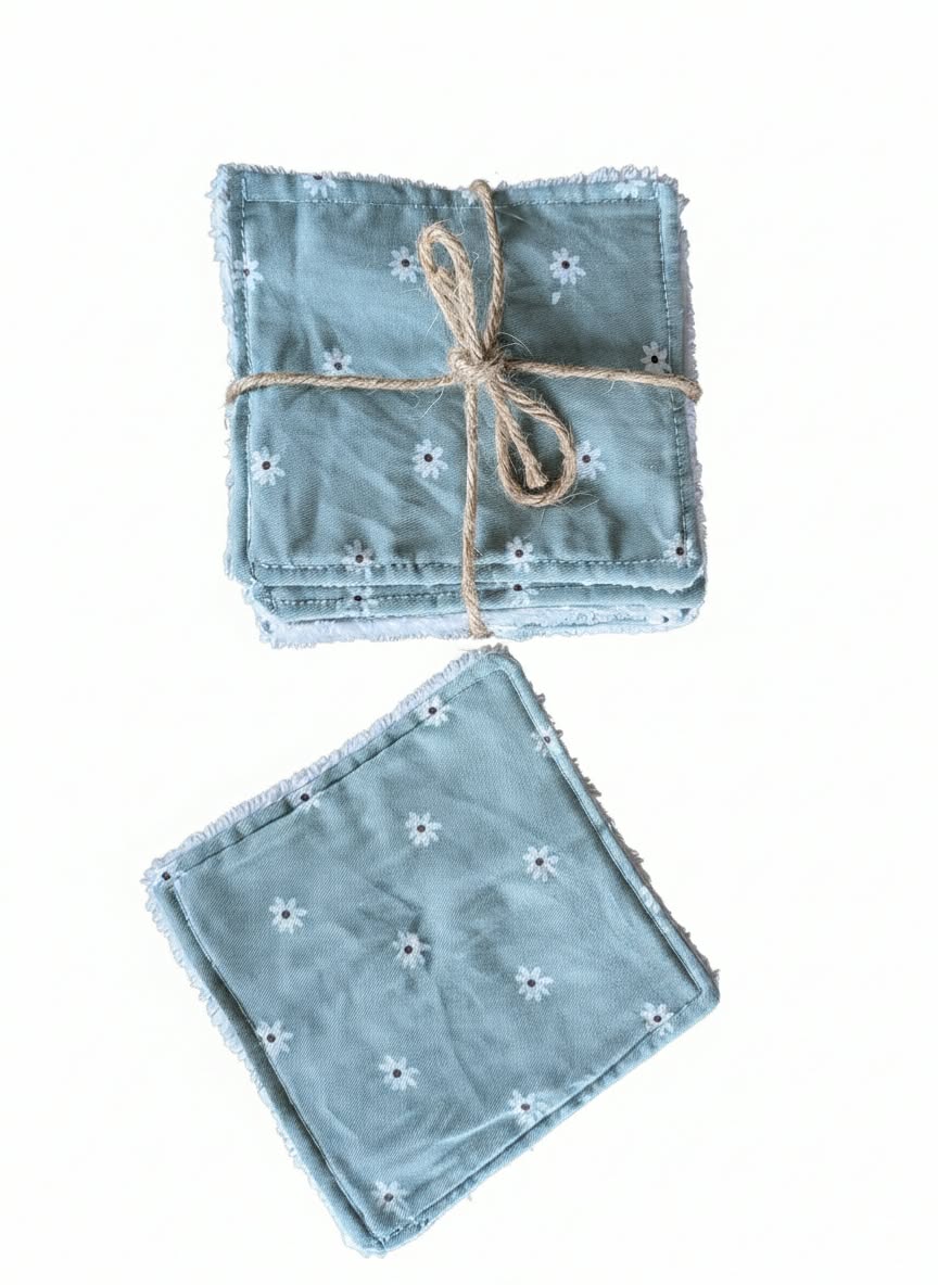 Lingettes lavables en bambou – Lot de 7 – Fait main