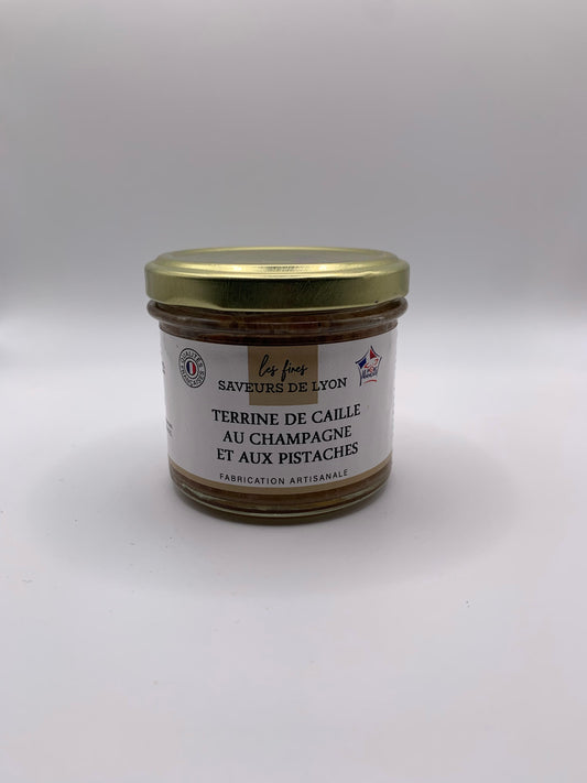 TERRINE DE CAILLE AU CHAMPAGNE ET AUX PISTACHES - 90g