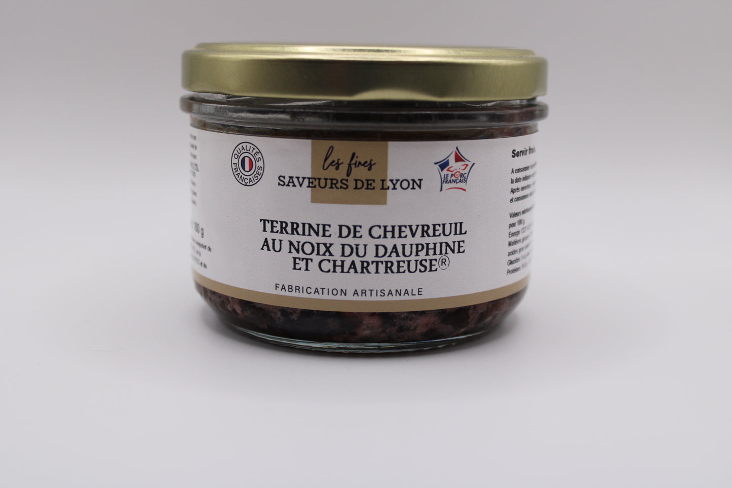 TERRINE DE CHEVREUIL AUX NOIX DU DAUPHINE ET CHARTREUSE - 180gr