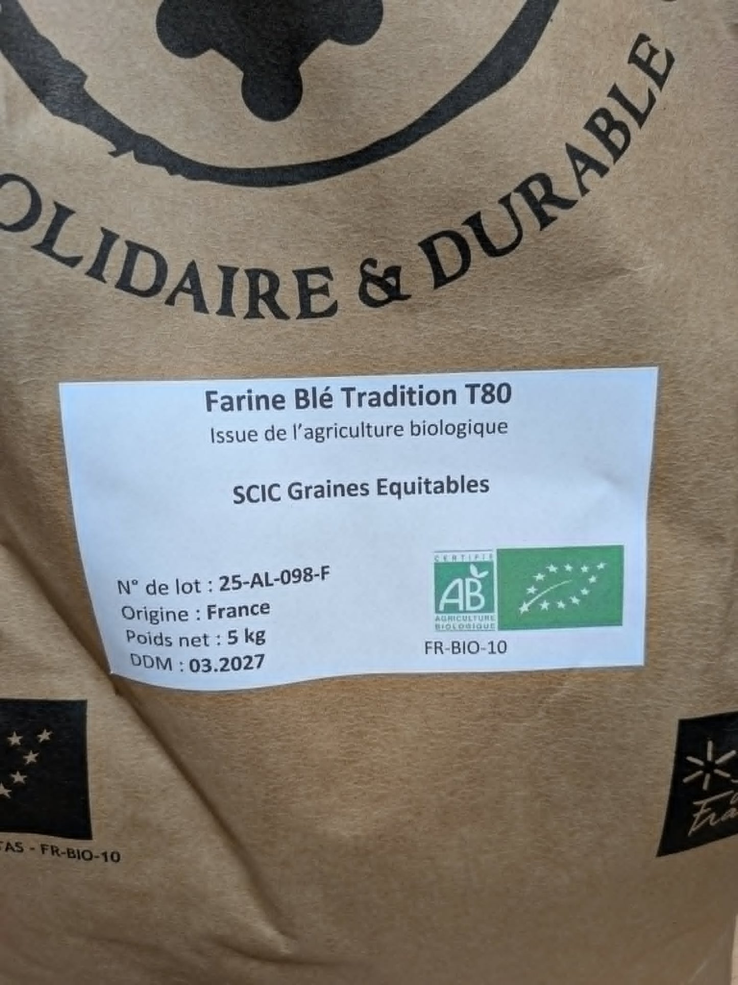 FARINE BLÉ TRADITION T80 - 5 KG