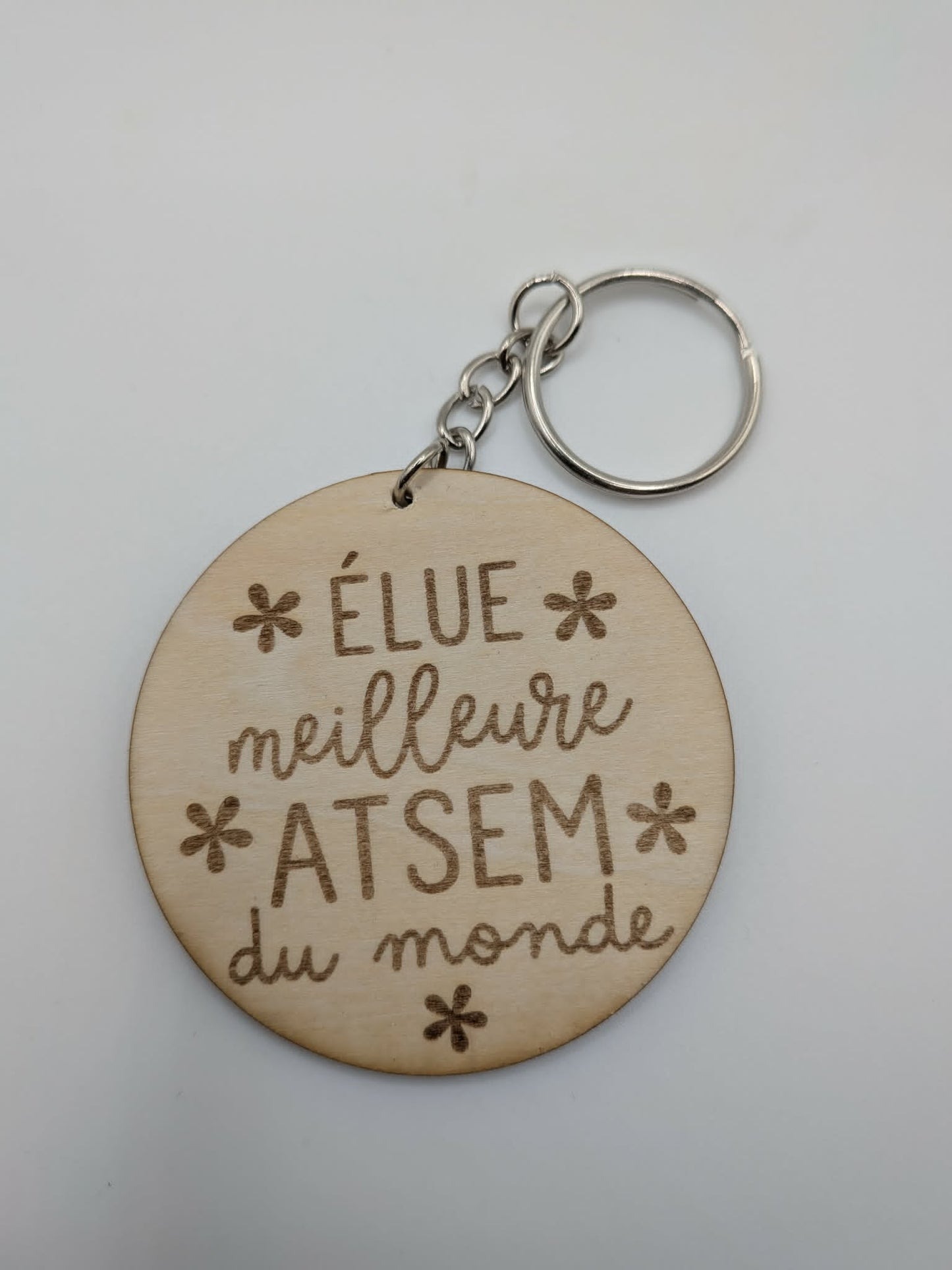 PORTE CLÉ BOIS - ELUE MEILLEURE ATSEM DU MONDE