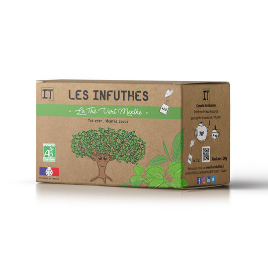 THÉ VERT MENTHE - 20 SACHETS INDIVIDUELS