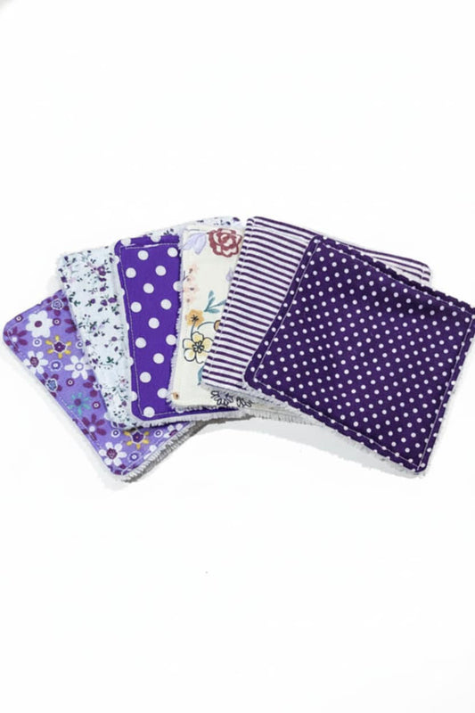 Lingettes lavables en bambou – Lot de 7 – Fait main