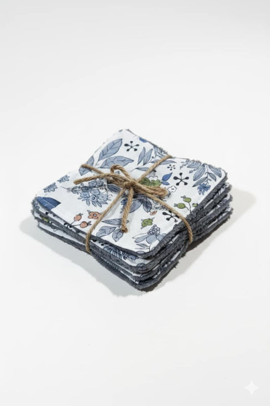 Lingettes lavables en bambou – Lot de 7 – Fait main