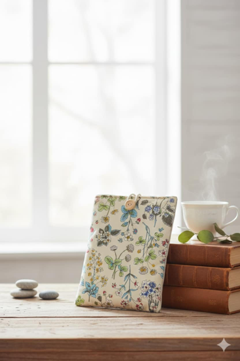 POCHETTE A LIVRE DE POCHE - MOTIF FLEURIS